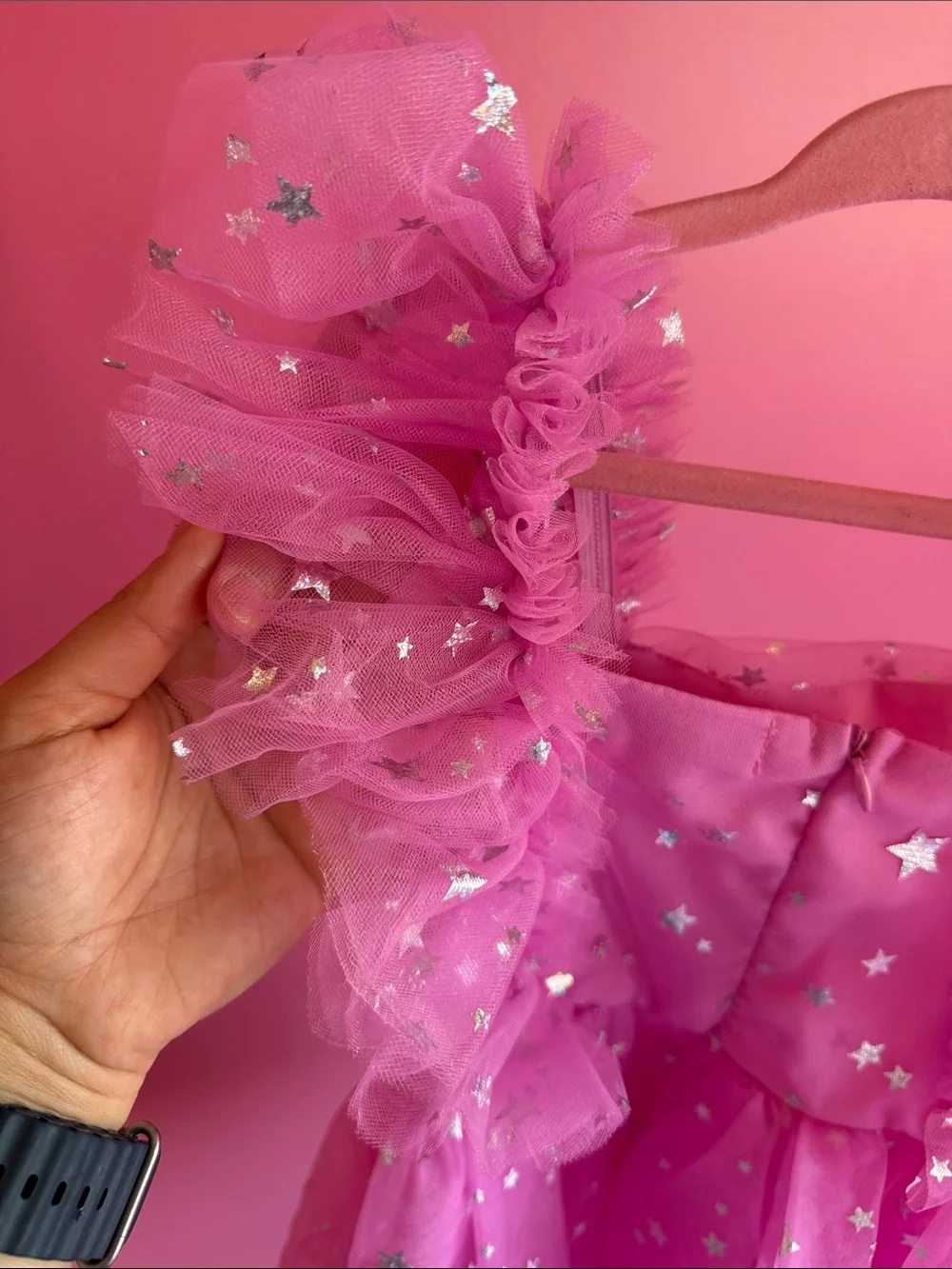 Pink Star Tulle Kids Costume Dress